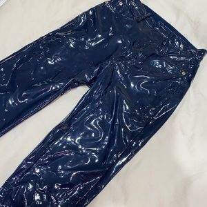 Vinyl pants in dark blue